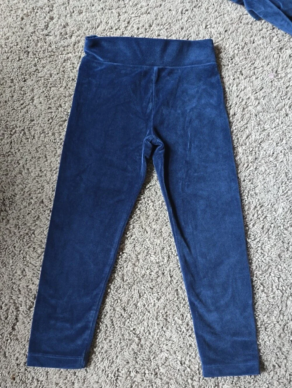 Girls Velour Hooded Sweatshirt & Legging Set - Deep Blue